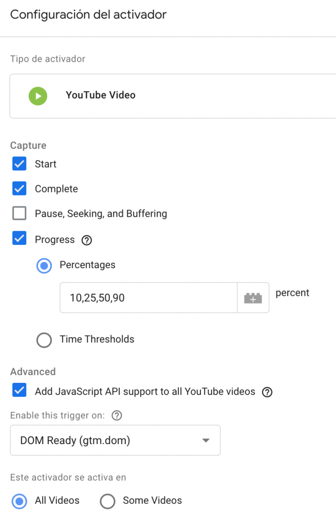 medir videos con google tag manager